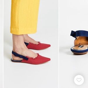 JAGGAR slight point toe slingback flats